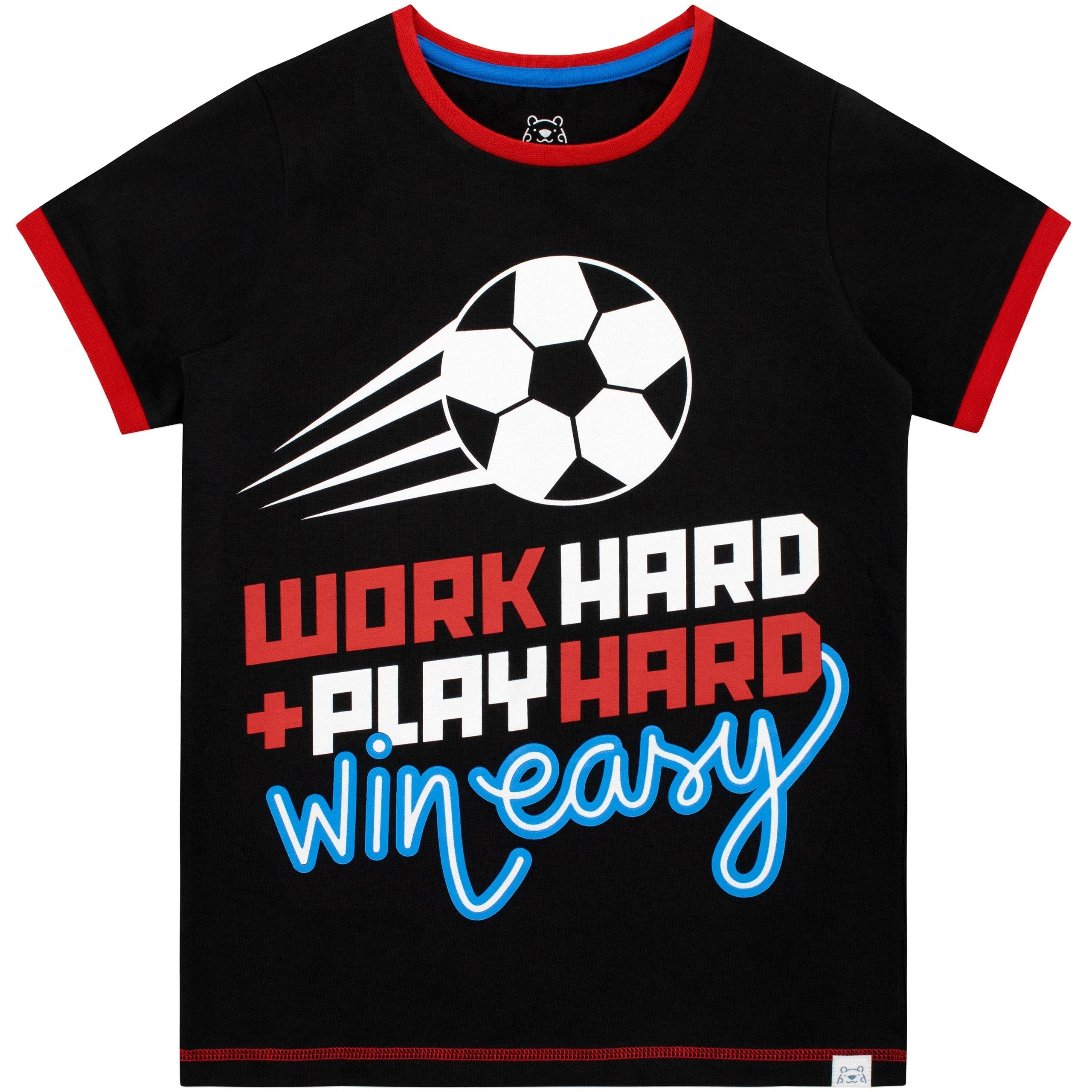 Harry Bear Football Short Pyjamas - Work Hard - Image 4