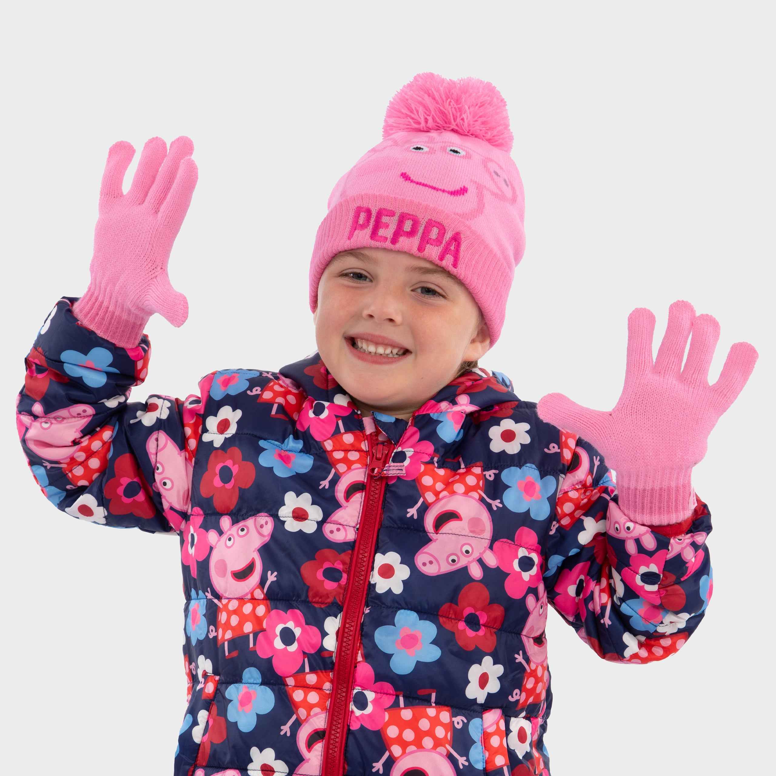 Girls Peppa Pig Hat And Gloves Set - Image 3