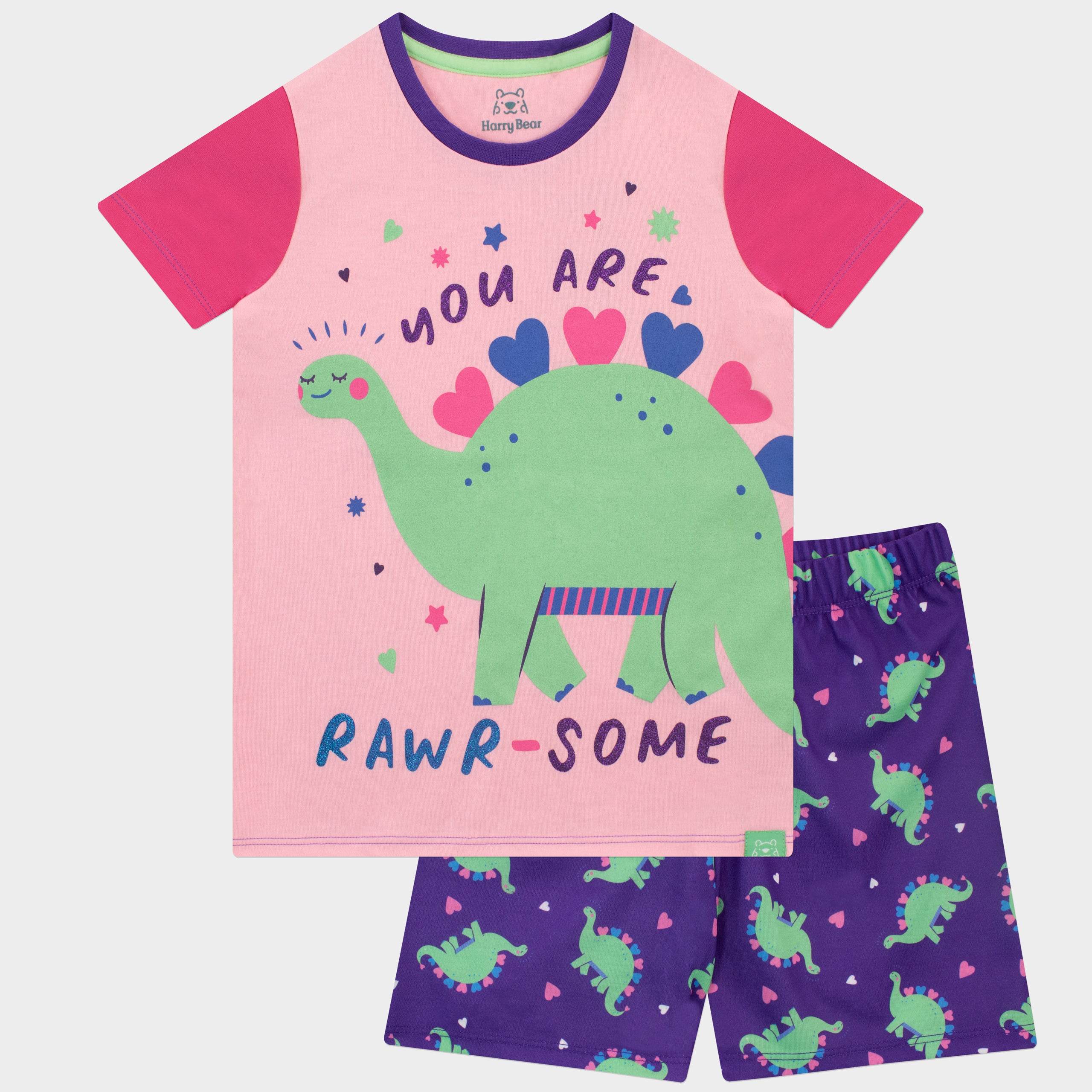 Harry Bear Dinosaur Short Pyjamas - You Are Rawr-some