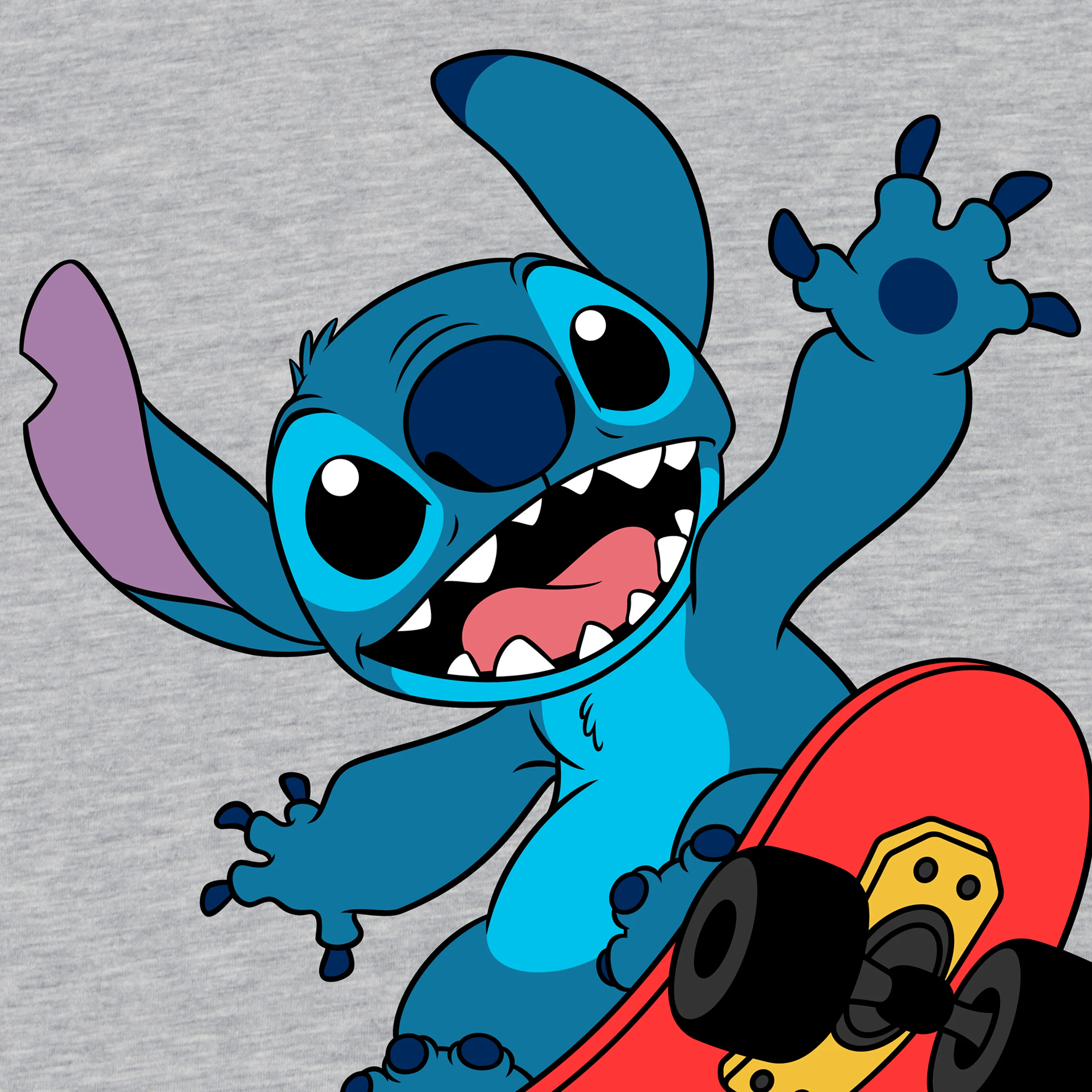 Lilo & Stitch Short Sleeve Grey Skater Stitch T-Shirt - Image 9