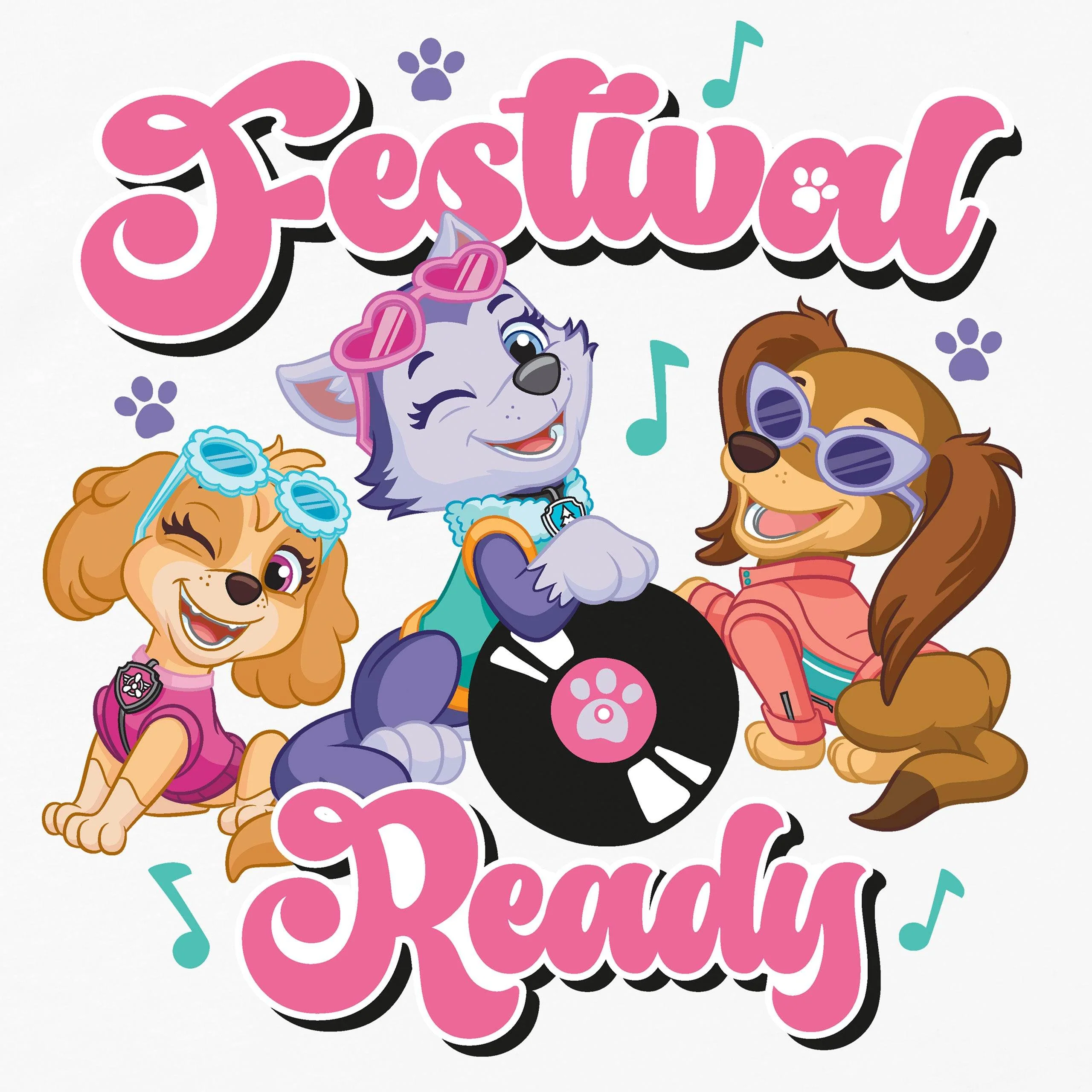 Paw Patrol White Girls Festival T-Shirt - Image 2