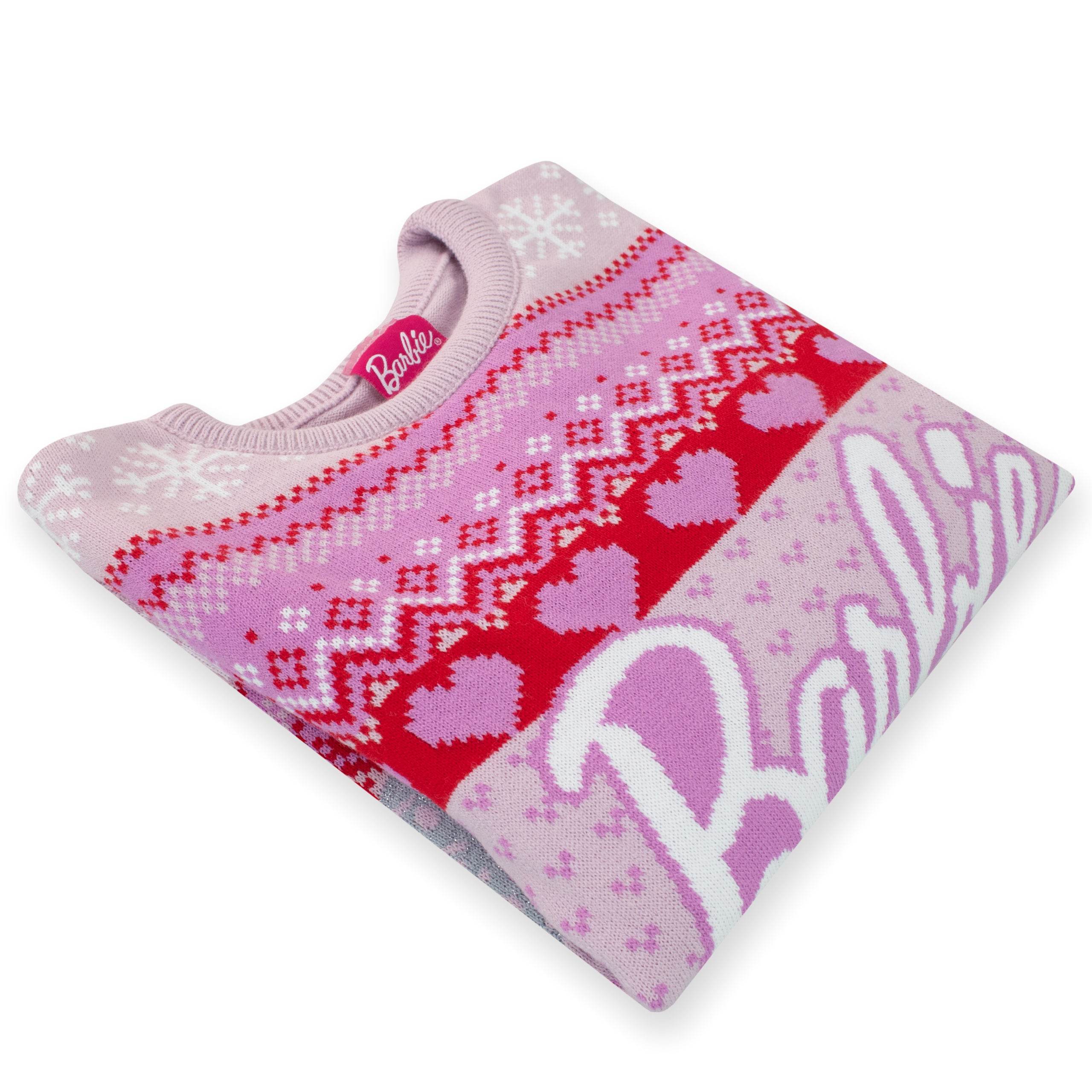 Barbie Christmas Jumper Ladies TEXT LOGO - Image 11